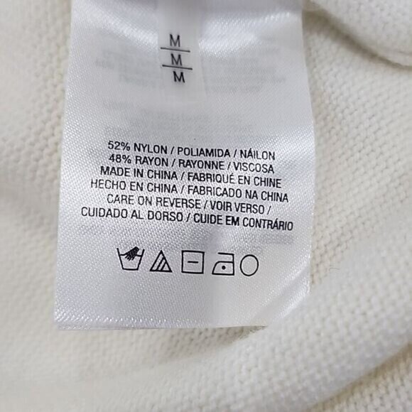 T Tahari Sweater Ivory Long Sleeve Cold Shoulder Turtleneck Women's Medium - Picture 7 of 10